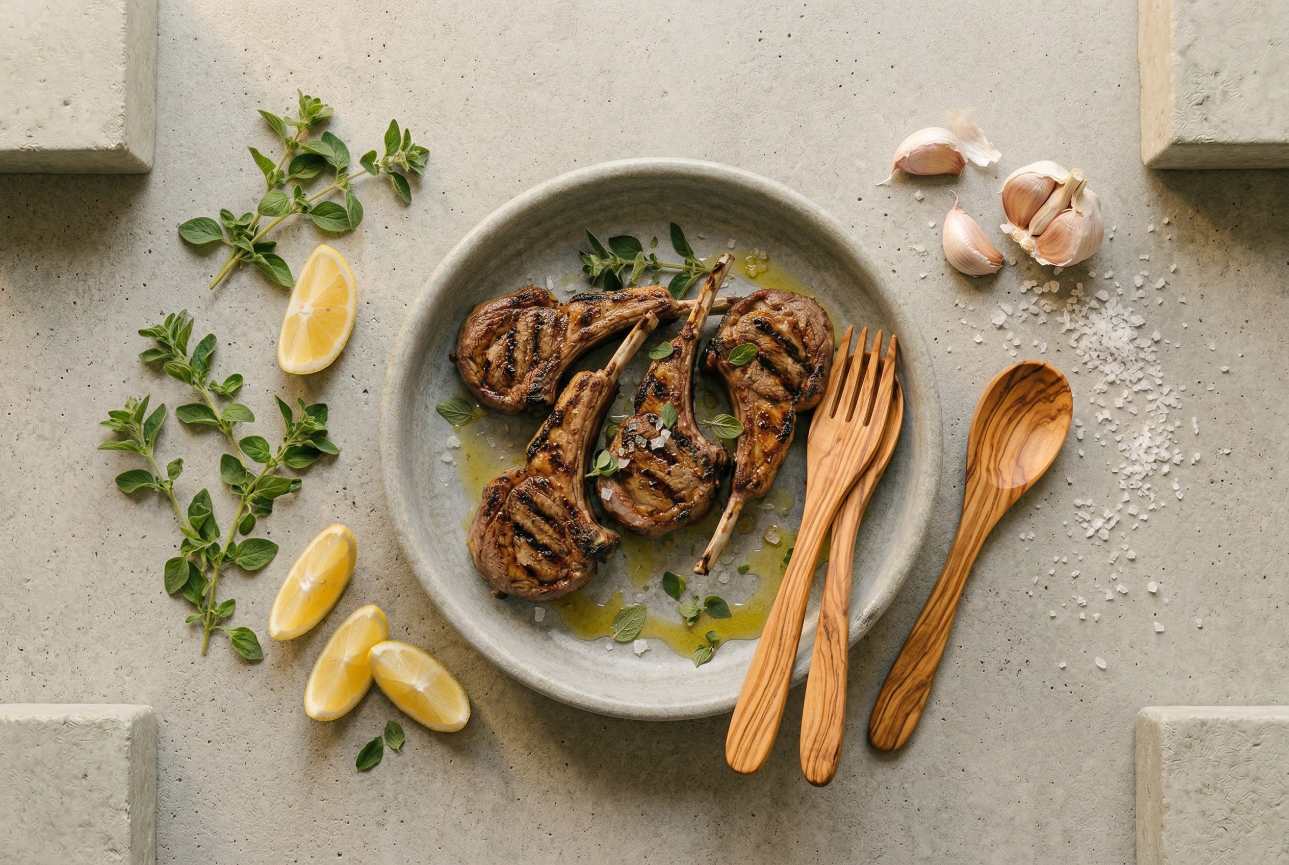 Arnaki Scharas — Kretische Lammkoteletts vom Grill