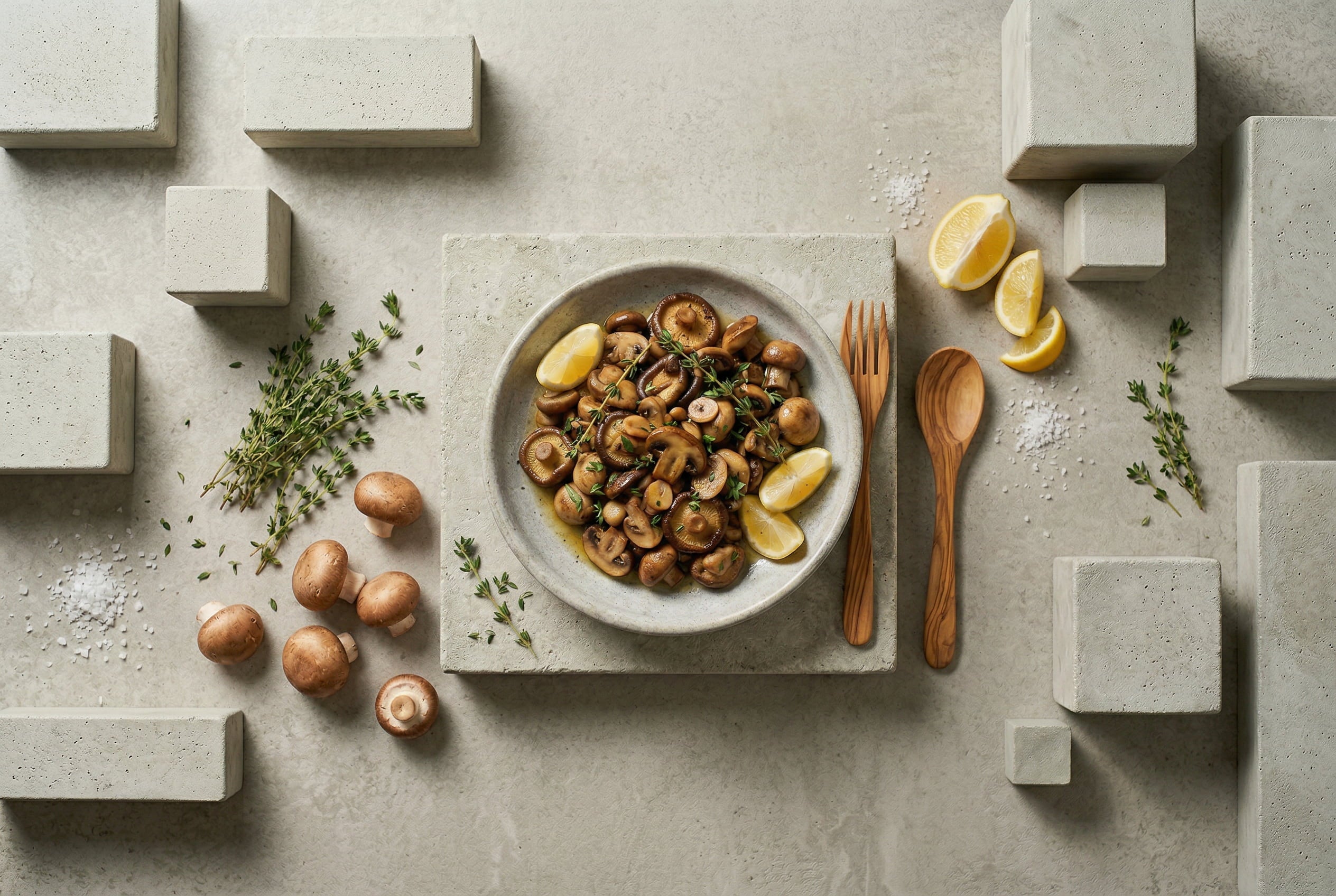 Manitaria Tiganita — Gebratene Champignons mit Kräutersalz