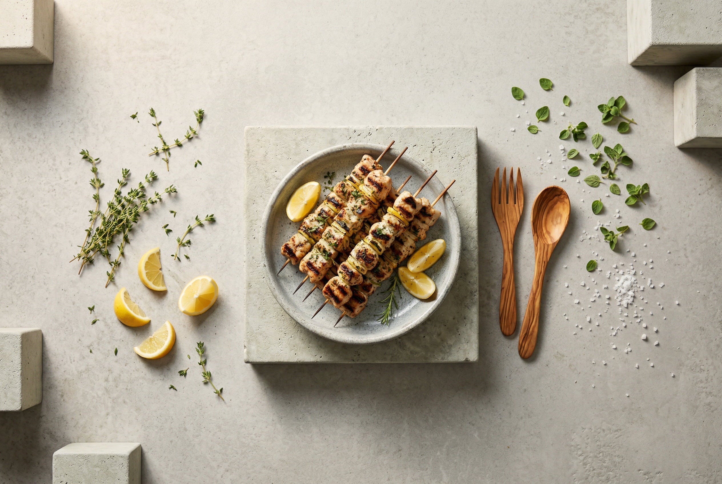 Souvlaki Kotopoulo - Hähnchen-Spieße nach kretischer Art